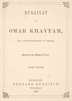 Lot 296 - Fitzgerald (Edward). Rubáiyát of Omar Khayyám, 3rd edition, 1872