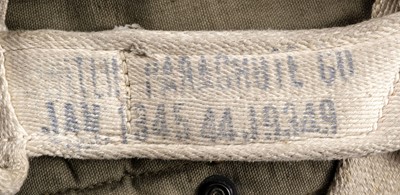 Lot 254 - Parachute. A WWII RAF observer type parachute harness dated 1945