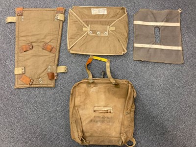 Lot 167 - Parachute. A WWII RAF period parachute backpad and related items