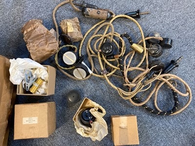 Lot 181 - RAF Accessories. A WWII oxygen mask microphones (6)