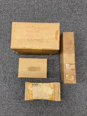 Lot 212 - RAF Switches. Tumbler switches and other items