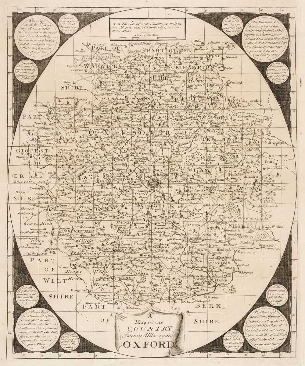 Lot 124 - Oxford. Willdey (George, attrib.), A Map of the Country Twenty Miles round Oxford, circa 1720