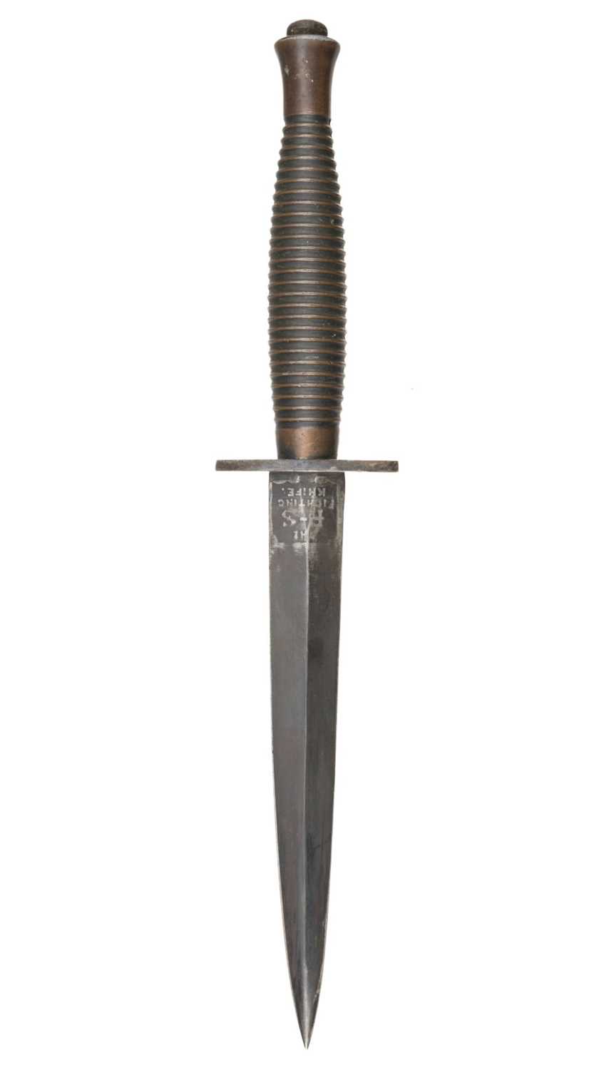 Lot 415 - Fighting Knife. A Fairbairn-Sykes 3rd Pattern Fighting Knife by Wilkinson Sword Co Ltd London