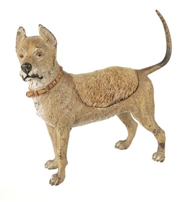 Lot 30 - Pen Wipe. An Austrian cold painted dog bronze pen wipe circa 1900