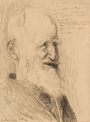 Lot 388 - Topolski (Feliks, 1907-1989). Portrait of George Bernard Shaw, 1943