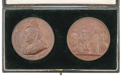 Lot 483 - Victoria, Diamond Jubilee, 1897. A fine pair of bronze medals