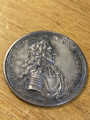 Lot 485 - Landing of William of Orange at Torbay, 1688. A cast silver medal by George Bower