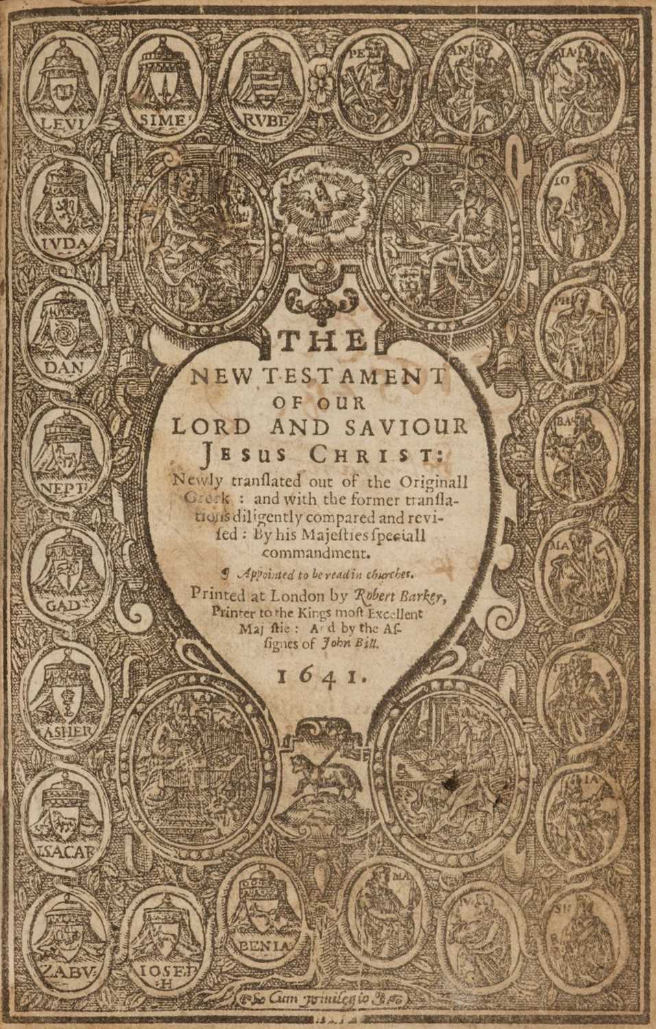 Lot 216 - Bible [English]. The Holy Bible: containing the Old Testament and the New, 1641