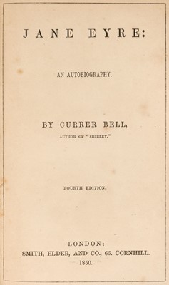 Lot 285 - Bronte (Charlotte,"Currer Bell"). Jane Eyre, 4th edition variant, 1850