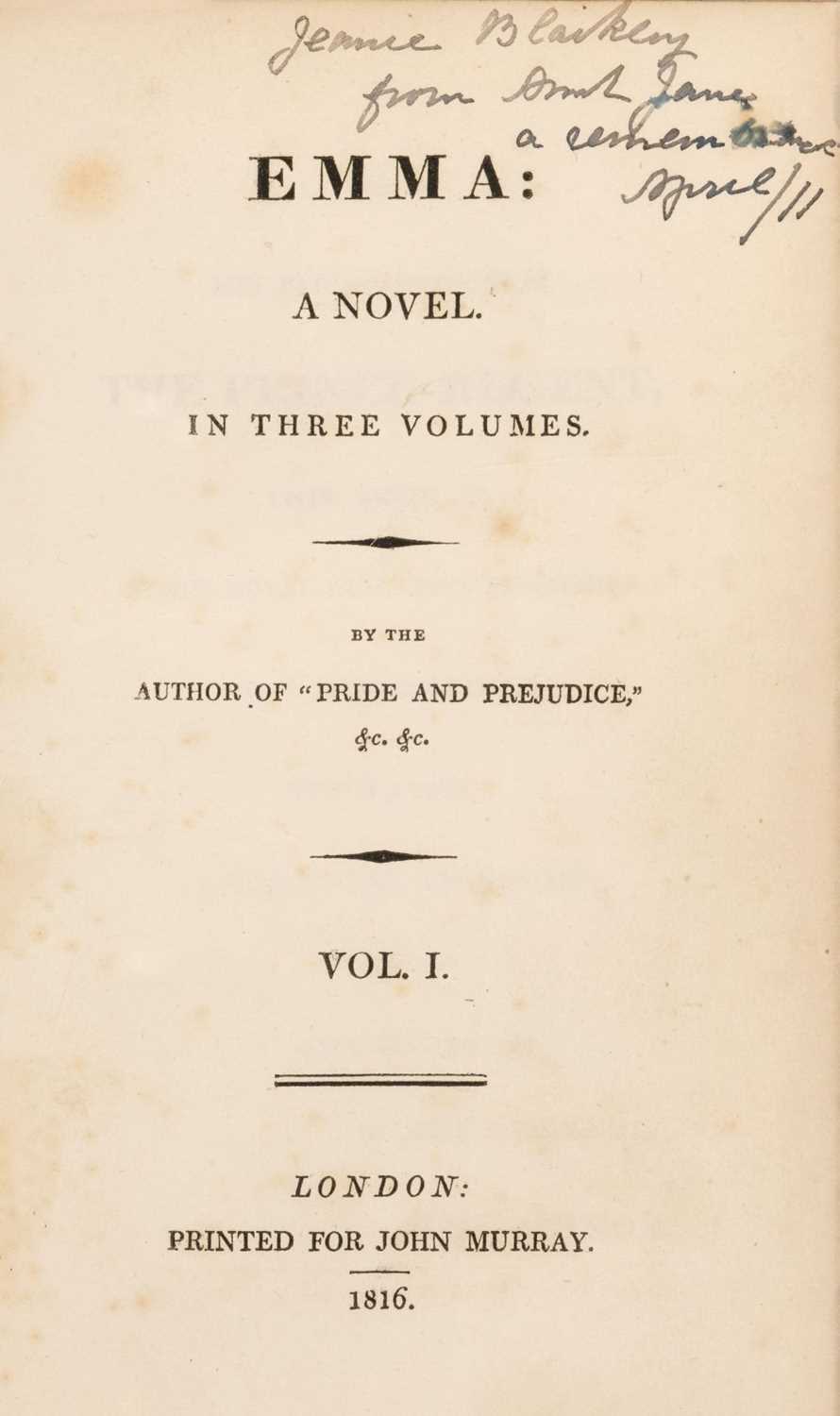 Lot 342 - Austen, Jane. Emma: A Novel in Three Volumes