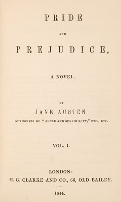 Lot 351 - Austen (Jane). Pride and Prejudice, 2 volumes, H.G. Clarke and Co., 1844