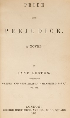 Lot 356 - Austen (Jane). Pride and Prejudice. A Novel, George Routledge and Co., 1849