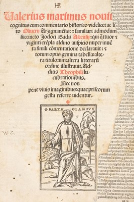 Lot 189 - Valerius Maximus. Noviter recognitus cum commentario historico videlicet..., 1518