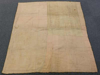 Lot 147 - Appliquéd panel. An early appliqué and metalwork panel, British, late 18th century