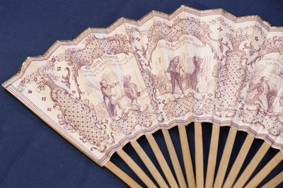 Lot 193 - Aznar. A fan depicting anthropomorphic cats and mice, French, late 19th century