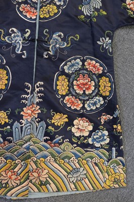 Lot 151 - Chinese Embroidered Robe. A female calligrapher's silk robe, late Qing Dynasty