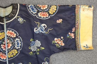 Lot 151 - Chinese Embroidered Robe. A female calligrapher's silk robe, late Qing Dynasty