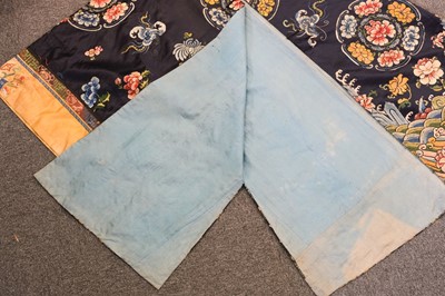 Lot 151 - Chinese Embroidered Robe. A female calligrapher's silk robe, late Qing Dynasty