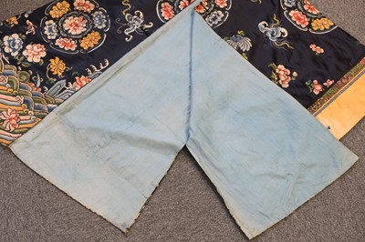 Lot 151 - Chinese Embroidered Robe. A female calligrapher's silk robe, late Qing Dynasty
