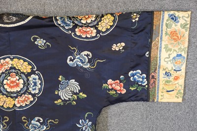 Lot 151 - Chinese Embroidered Robe. A female calligrapher's silk robe, late Qing Dynasty