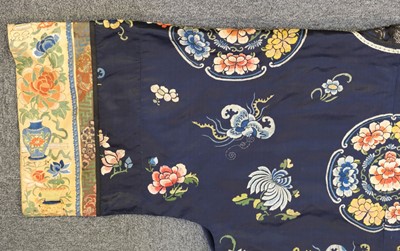 Lot 151 - Chinese Embroidered Robe. A female calligrapher's silk robe, late Qing Dynasty