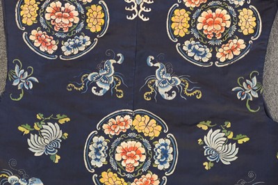 Lot 151 - Chinese Embroidered Robe. A female calligrapher's silk robe, late Qing Dynasty