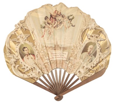 Lot 199 - Royalty. A fan commemorating the 50th jubilee of Franz Josef I of Austria, Vienna, 1898