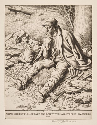 Lot 329 - Anderson (Stanley, 1884-1966). The Stone Breaker, 1940, copper line engraving