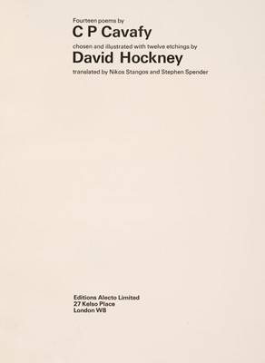 Lot 417 - Hockney (David, 1937-). Fourteen poems by C. P. Cavafy, 1966