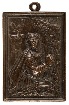 Lot 125 - Netherlandish 17th Century School, St. Peter in Penitence, bronze plaquette