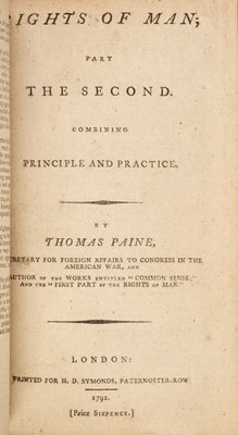 Lot 343 - Adams (John). An Answer to Pain's Rights of Man, 2nd UK edition, 1793