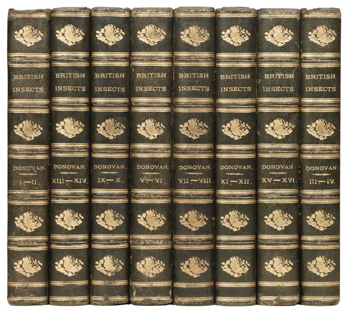 Lot 131 - Donovan (Edward). The Natural History of British Insects, 16 volumes bound in 8, 1793-1813