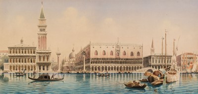 Lot 269 - Ongania (Umberto, 1860-1896). Doge's Palace and waterfront, Venice