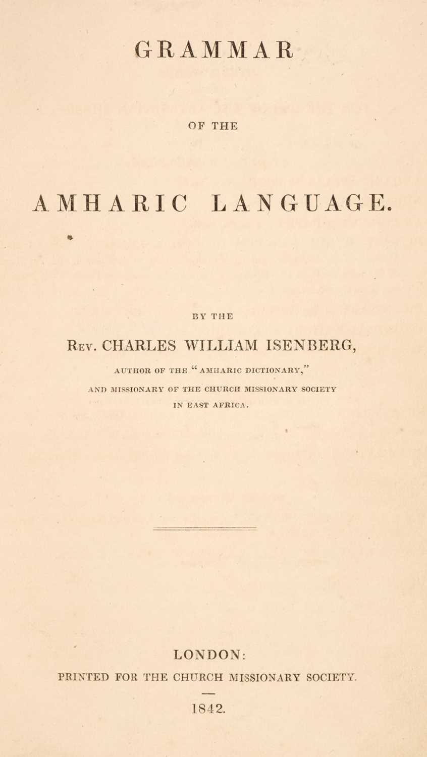 Lot 46 - Isenberg (Charles William). Grammar of the Amharic Language, 1st edition, 1842