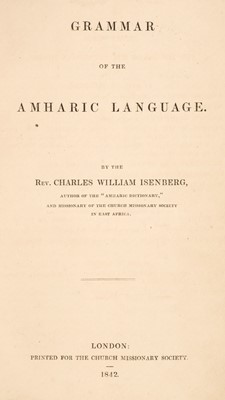 Lot 46 - Isenberg (Charles William). Grammar of the Amharic Language, 1st edition, 1842
