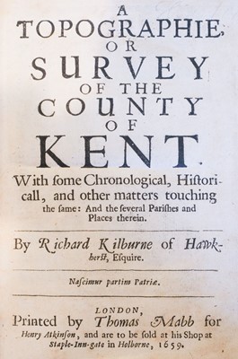 Lot 111 - Kilburne (Richard). A Topographie, or Survey of the County of Kent, 1659
