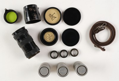 Lot 145 - Leica IIIf film camera with several lenses and accessories