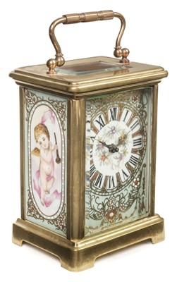 Lot 16 - Carriage Clock. A late 19th century French brass carriage clock