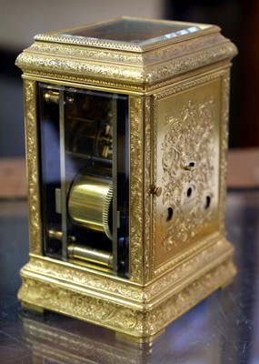 Lot 18 - Carriage Clock. A Victorian brass carriage clock by Elkington & Co