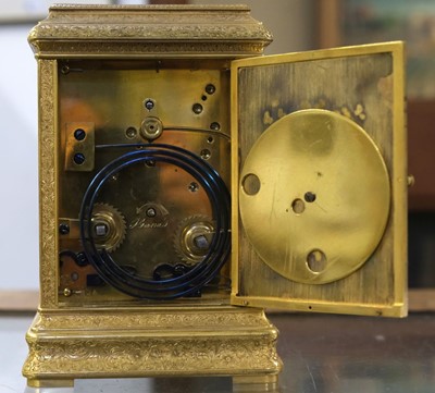 Lot 18 - Carriage Clock. A Victorian brass carriage clock by Elkington & Co