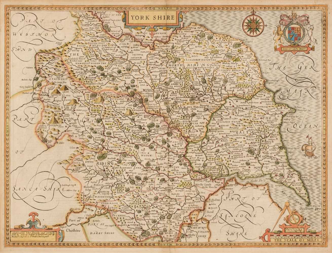 Lot 213 - Yorkshire. Speed (John), York Shire, Thomas Bassett & Richard Chiswell [1676]