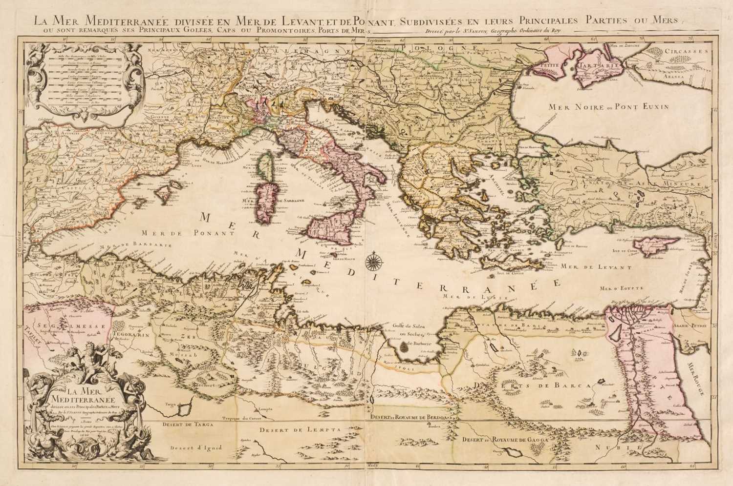 Lot 207 - The Mediterranean Sea. Jaillot (Alexis Hubert), La Mer Mediterranee..., Paris, 1692