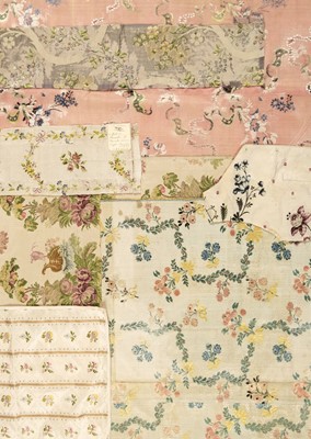 Lot 159 - Fabric. A small collection of Spitalfields & other early fragments, mid 18th-early 19th century