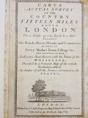 Lot 432 - Cary (John). Carys Actual Survey of the Country Fifteen Miles round London..., [1786]