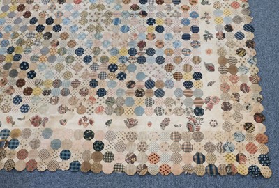 Lot 171 - Quilt. A large piece of Victorian patchwork and broderie perse, & 1 other