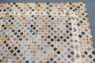 Lot 171 - Quilt. A large piece of Victorian patchwork and broderie perse, & 1 other