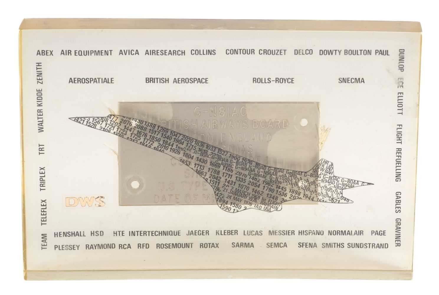 Lot 22 - Concorde. An archive relating to Douglas William Shore, Engineering Project Manager
