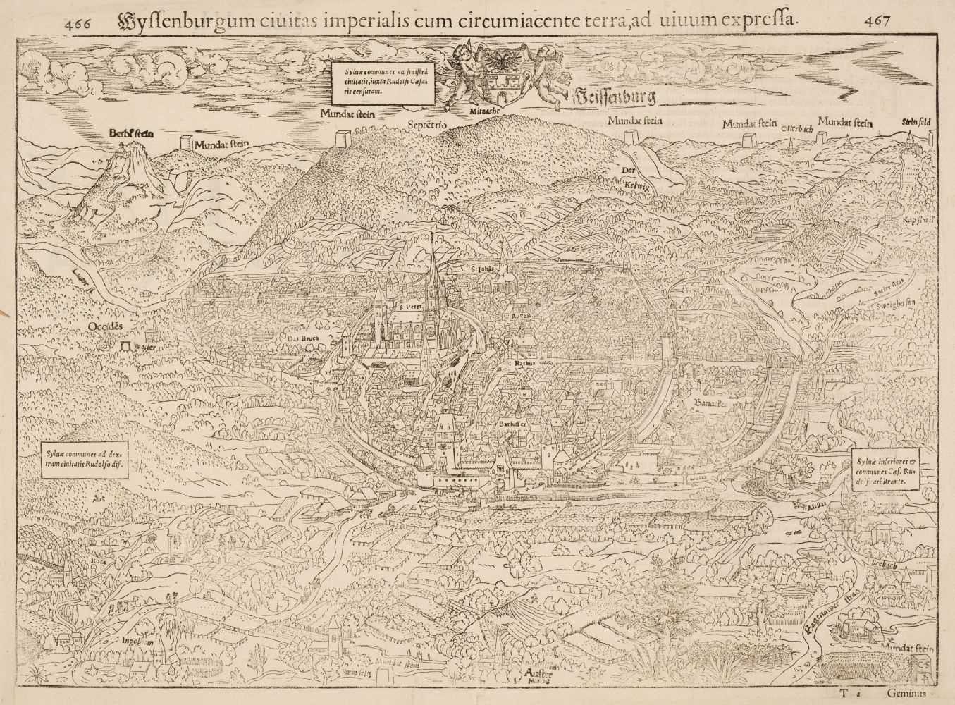 Lot 189 - Munster (Sebastian). Wyssenburgum civitas imperialis..., Basle, circa 1550