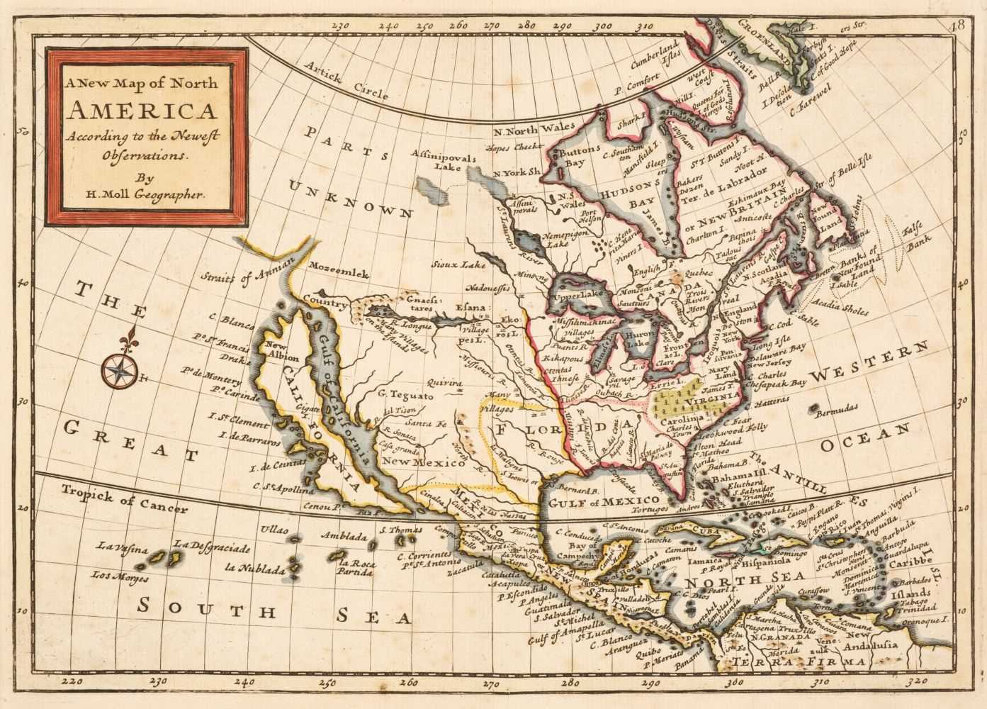1725 Lot 144 - Americas. Moll (Herman). A New Map of North
