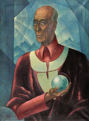 Lot 352 - Gurschner (Herbert, 1901-1975). Portrait of Algernon Blackwood, oil on canvas, signed